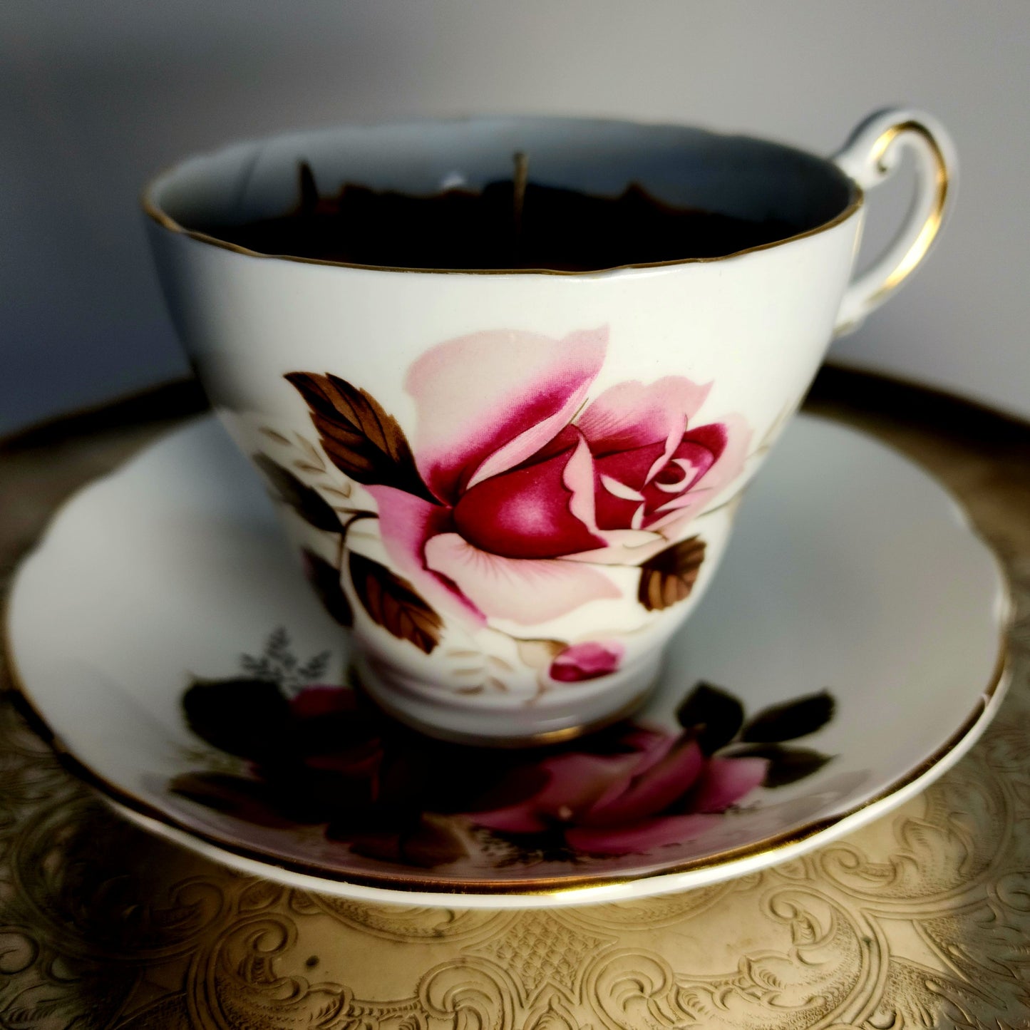 Black Butterfly Teacup Candle