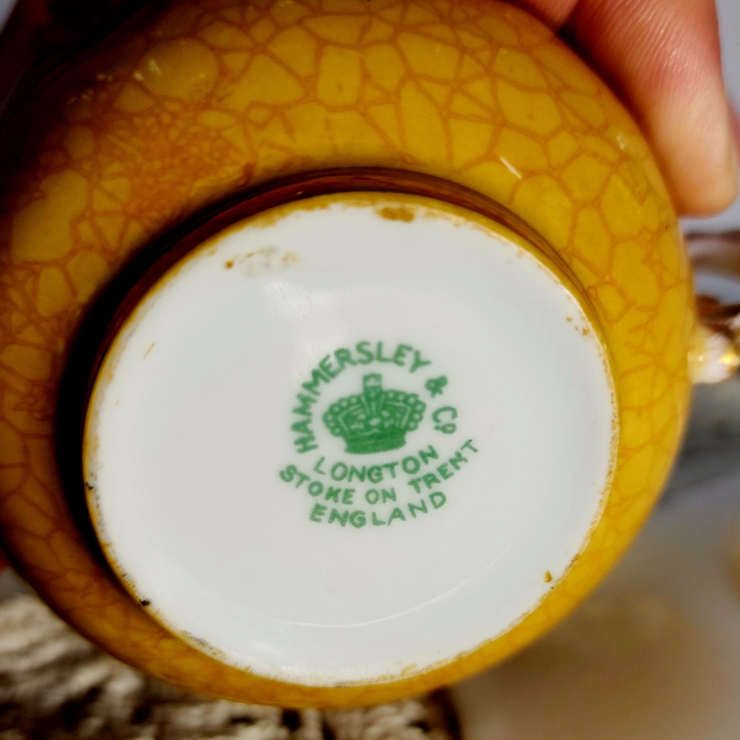 Yellow Vintage Victorian Skull Cameo Teacup Candle